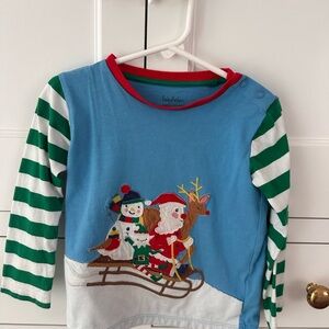 Baby Boden Festive Long Sleeve Tees in Blue and Green